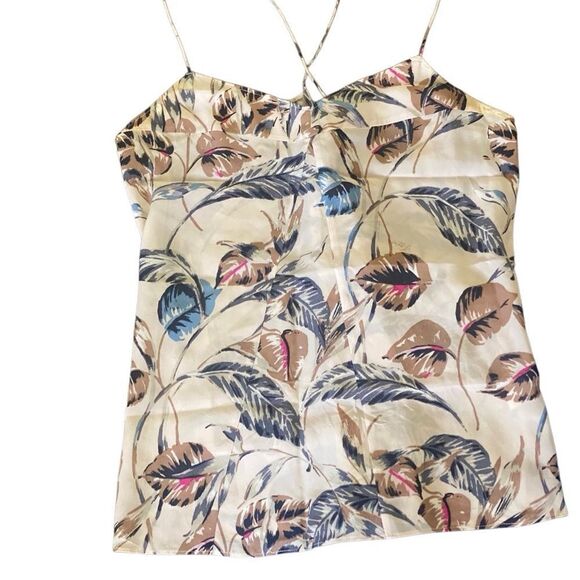 Madewell Floral Print Crisscross Silk Cami. Size Small - Picture 2 of 5